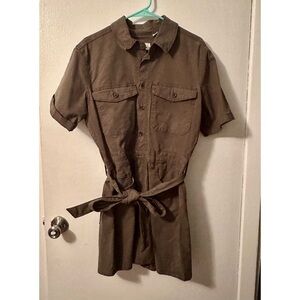 Olive Green Short Sleeve Jumper
